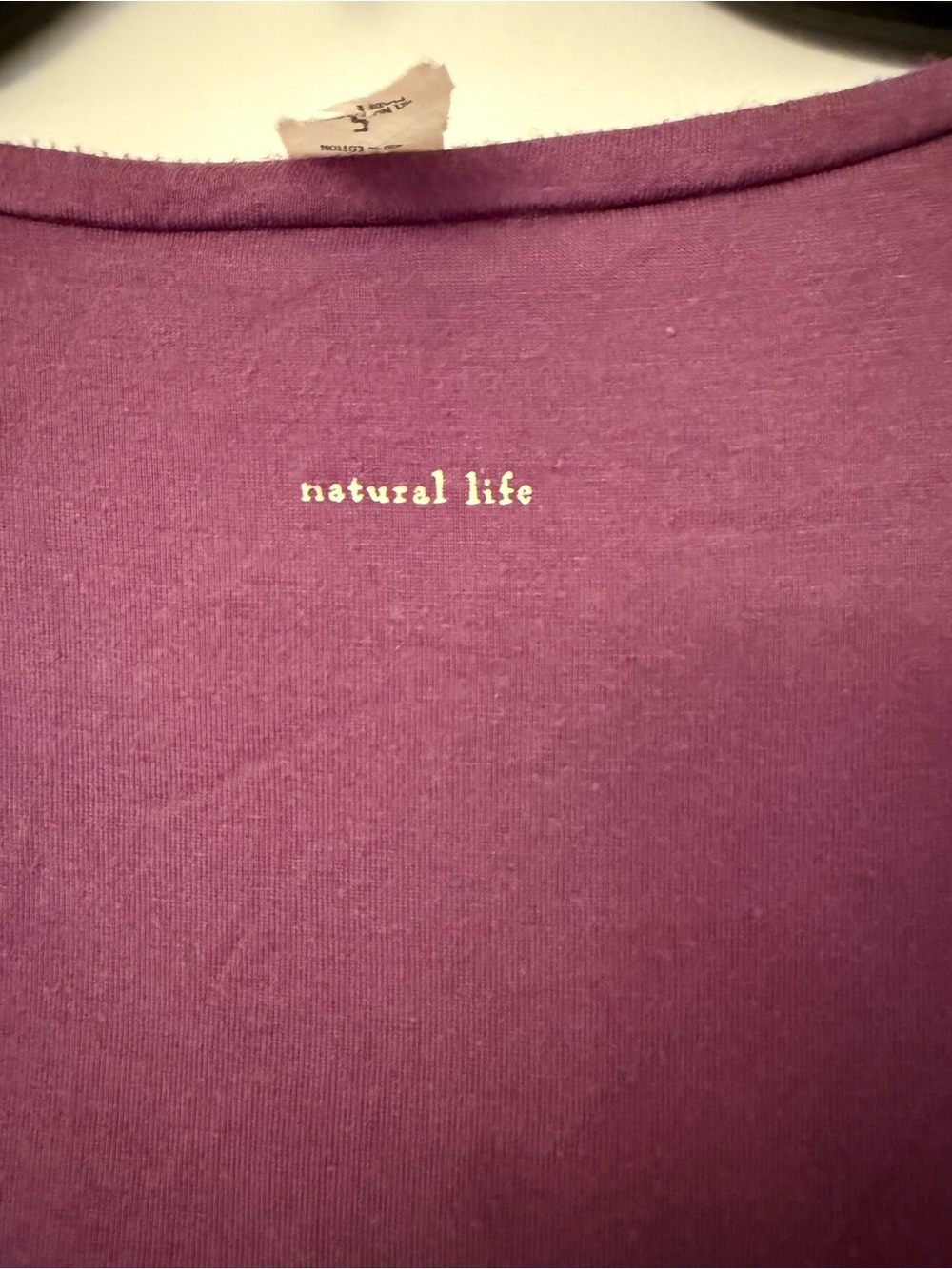 NATURAL LIFE Plum Short Sleeve Tee with Bird Appliqué - Picture 4 of 5